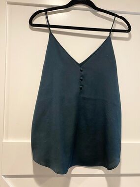 Express Satin V-Neck Cami Tank Top size medium - green